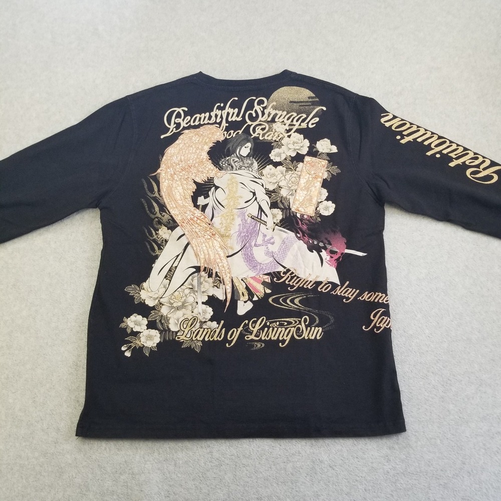 Divine Retribution Shirt Mens Extra Large Black Graphic Long Sleeve Japan Y2K‎
